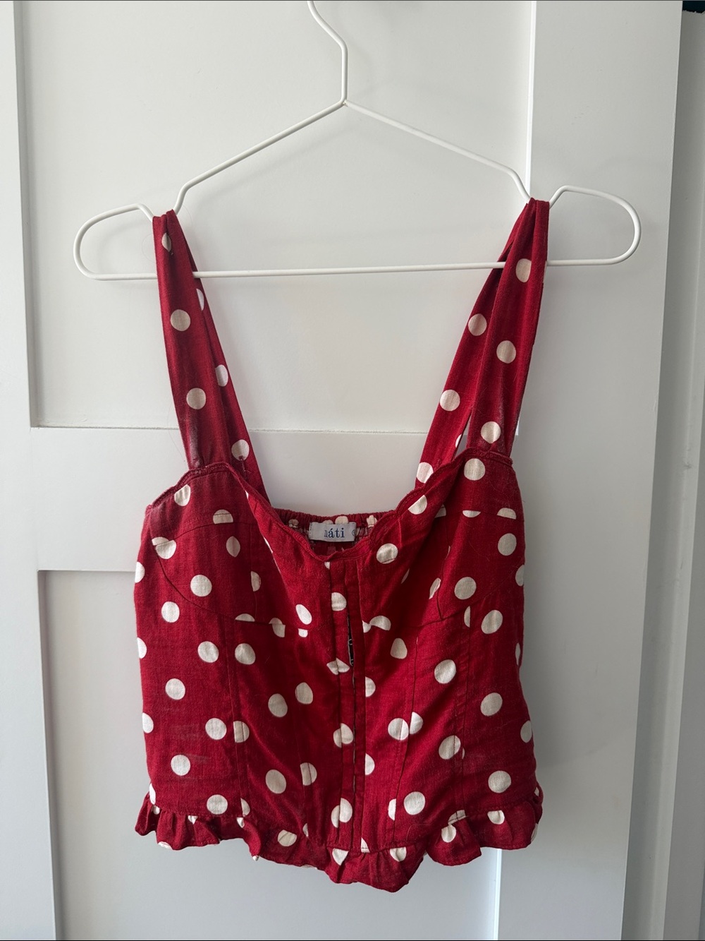 Red Polka Dot Girls' One Piece Top - 4T